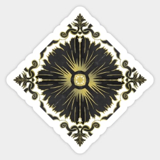 Azulejo - Portuguese Tile Black and Gold Sticker